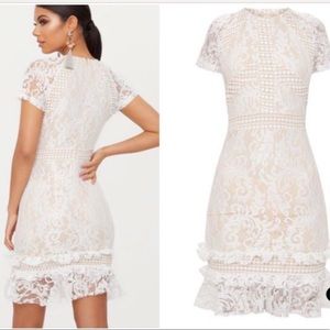 NWT Pretty Little Thing lace white dress